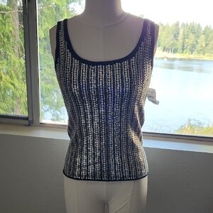 Tory Burch Silver Sequin Tank Top